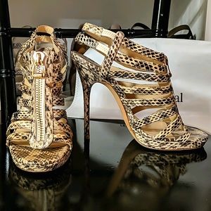 Jimmy Choo Glenys Snakeskin Sandals